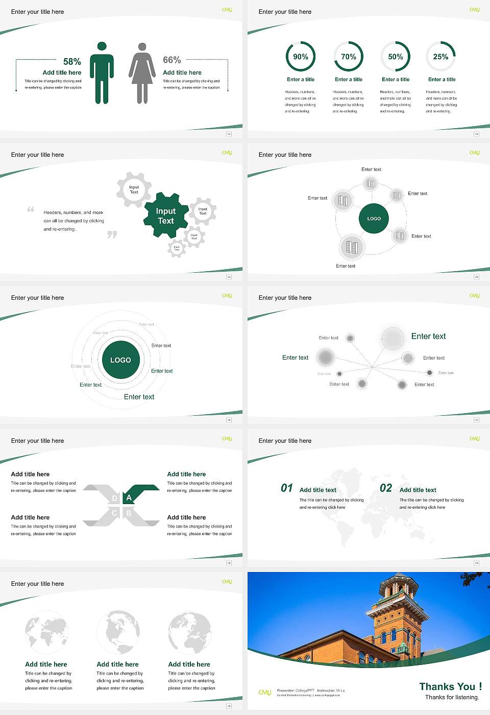 Central Methodist University Course/Courseware Creation PPT Template16:9 ratio PPT effect preview image4