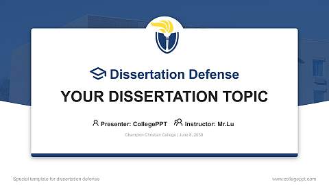 Champion Christian College Graduation Thesis Defense PPT Template
