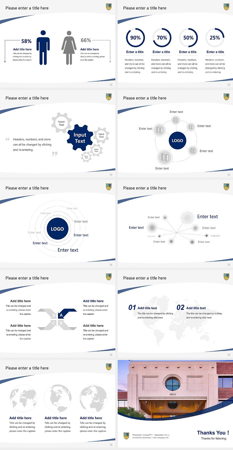 Chamberlain University Course/Courseware Creation PPT Template4:3 ratio PPT effect preview image4