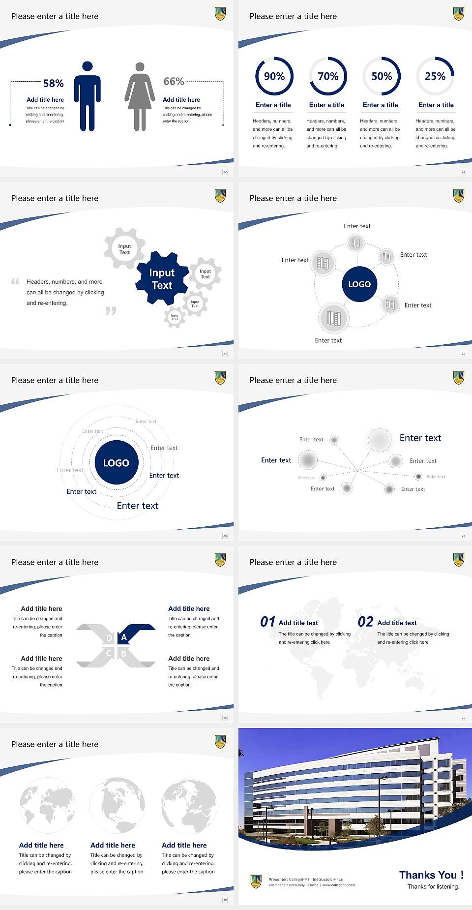 Chamberlain University – Online Course/Courseware Creation PPT Template4:3 ratio PPT effect preview image4