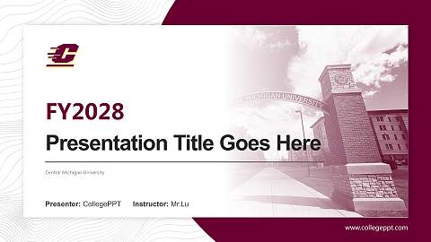 Central Michigan University Academic Presentation/Research Findings Report PPT Template
