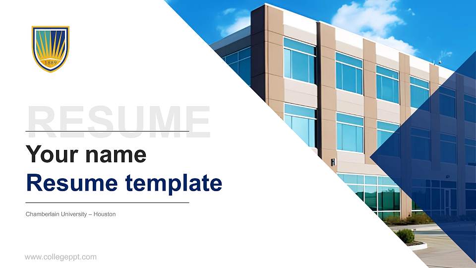 Chamberlain University – Houston Resume PPT Template16:9 ratio PPT effect preview image