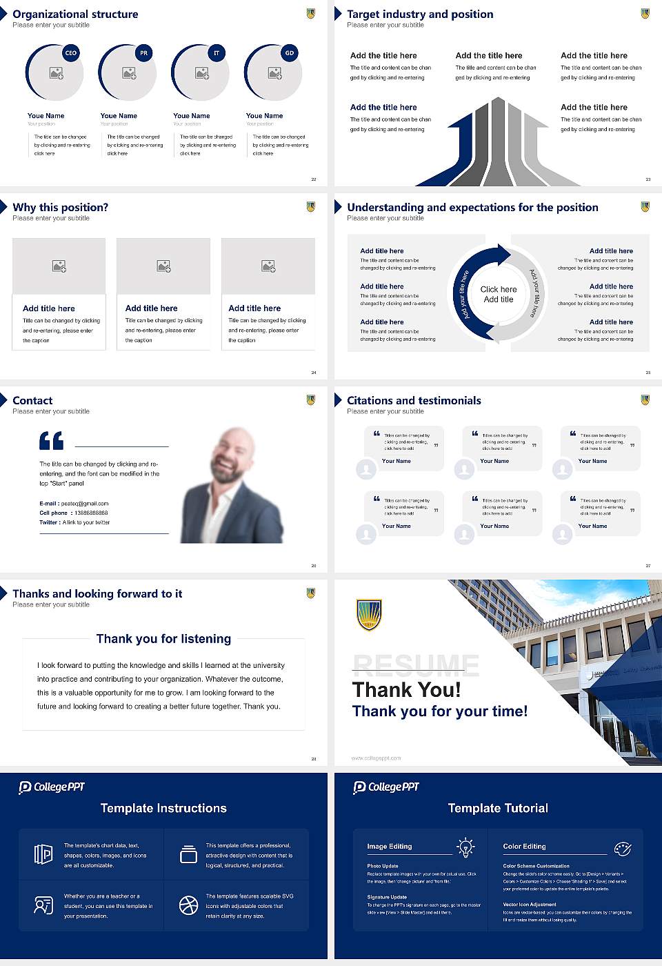 Chamberlain University – Tyson’s Corner Resume PPT Template16:9 ratio PPT effect preview image4