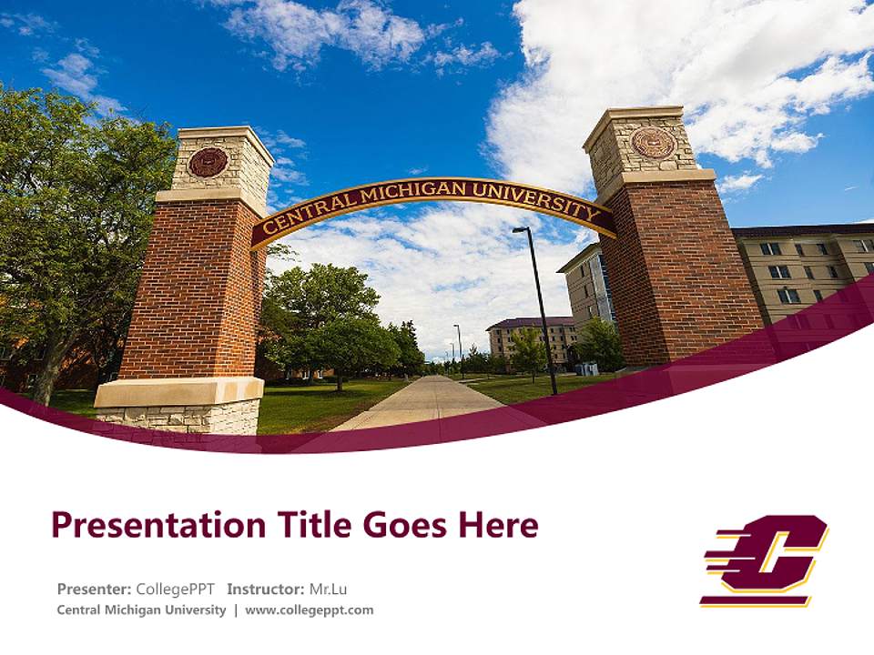 Central Michigan University Course/Courseware Creation PPT Template4:3 ratio PPT effect preview image5