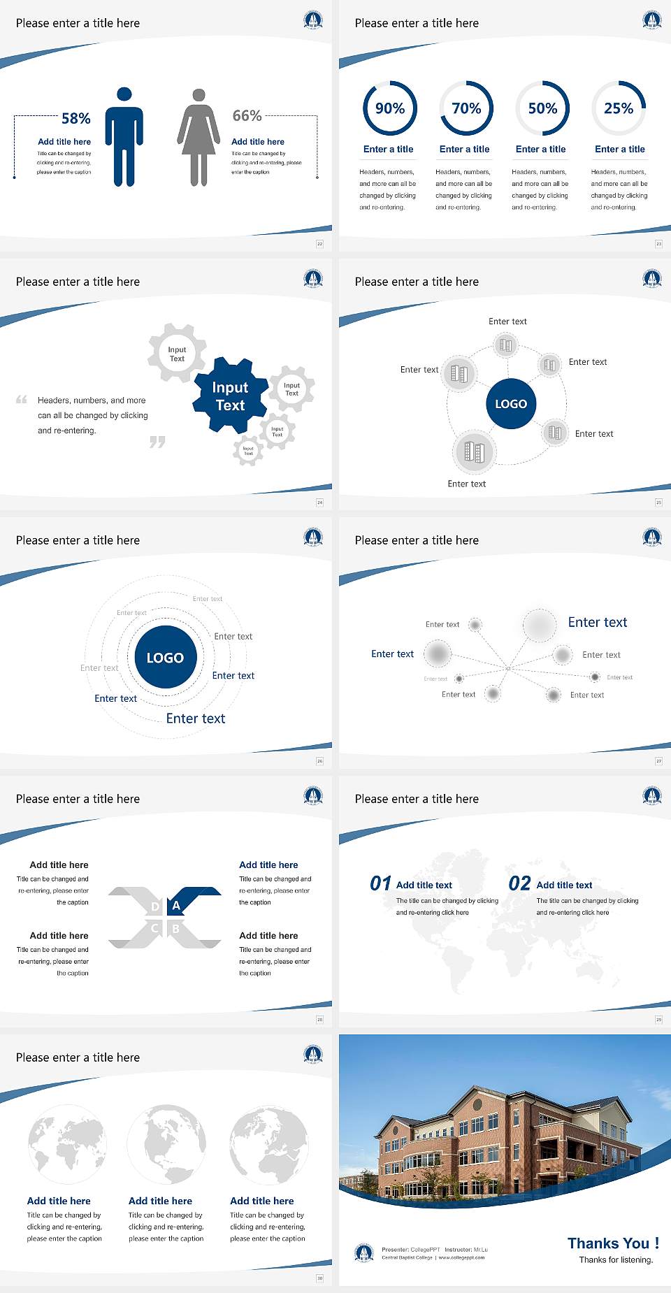 Central Baptist College Course/Courseware Creation PPT Template4:3 ratio PPT effect preview image4