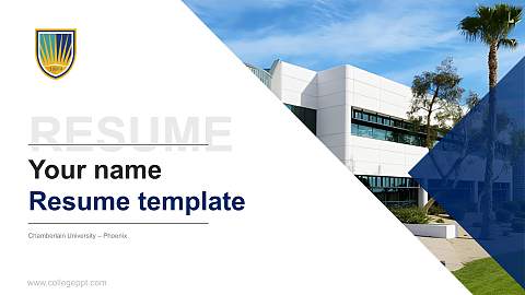 Chamberlain University – Phoenix Resume PPT Template