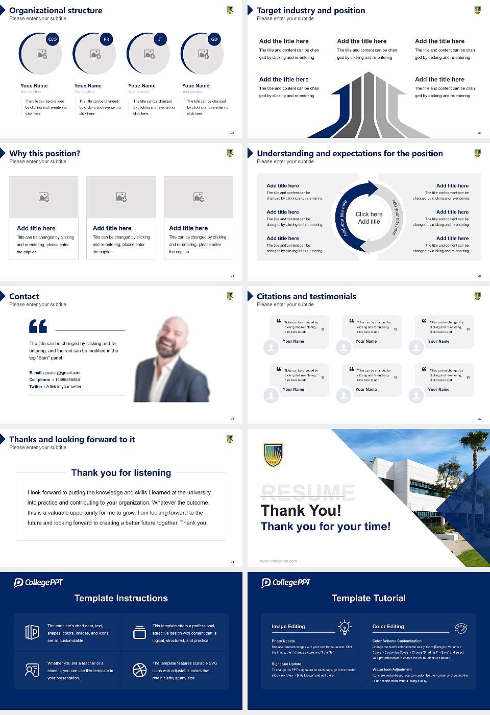 Chamberlain University – Phoenix Resume PPT Template16:9 ratio PPT effect preview image4