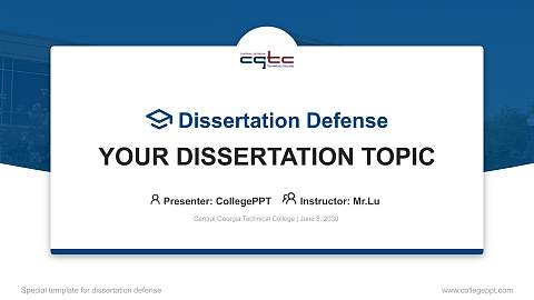 Central Georgia Technical College Graduation Thesis Defense PPT Template