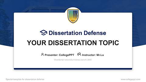 Chamberlain University-Indiana Graduation Thesis Defense PPT Template