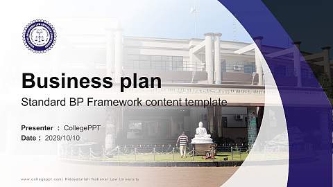 Hidayatullah National Law University Competition/Entrepreneurship Contest PPT Template