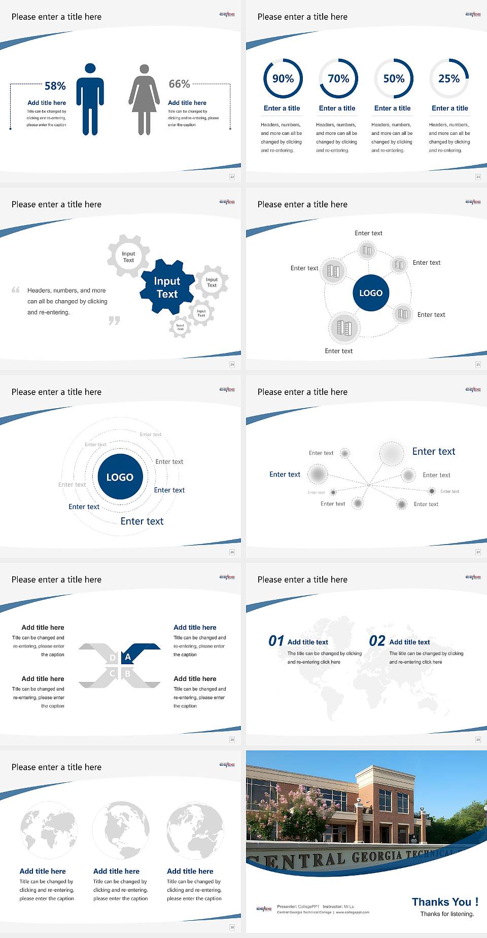 Central Georgia Technical College Course/Courseware Creation PPT Template4:3 ratio PPT effect preview image4