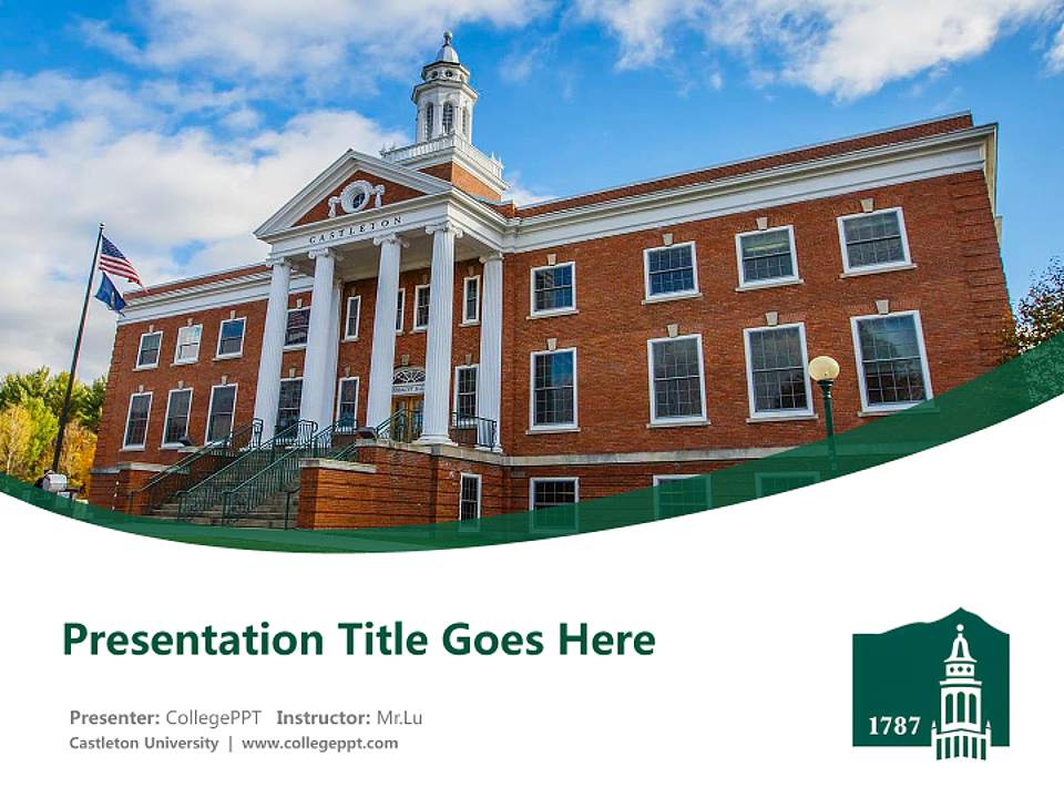 Castleton University Course/Courseware Creation PPT Template4:3 ratio PPT effect preview image5