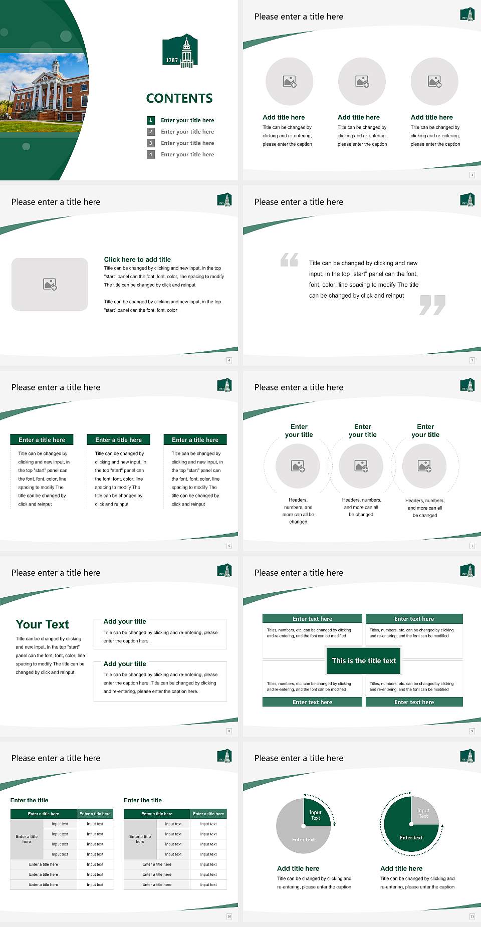 Castleton University Course/Courseware Creation PPT Template4:3 ratio PPT effect preview image2