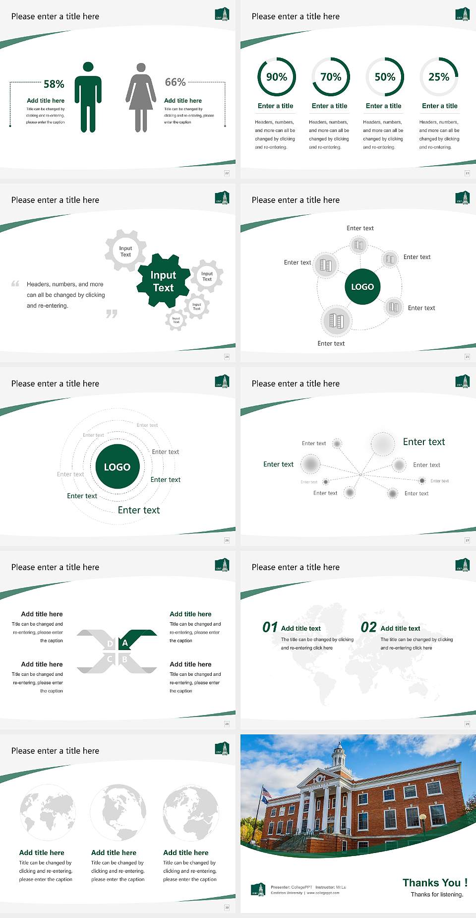 Castleton University Course/Courseware Creation PPT Template4:3 ratio PPT effect preview image4