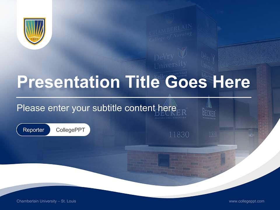 Chamberlain University – St. Louis Lecture Sharing and Networking Event PPT Template4:3 ratio PPT effect preview image4