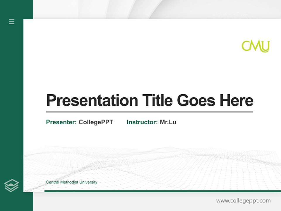 Central Methodist University Thesis Proposal/Graduation Defense PPT Template4:3 ratio PPT effect preview image5