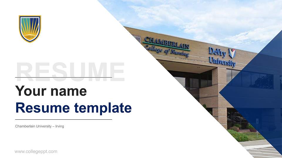 Chamberlain University – Irving Resume PPT Template16:9 ratio PPT effect preview image