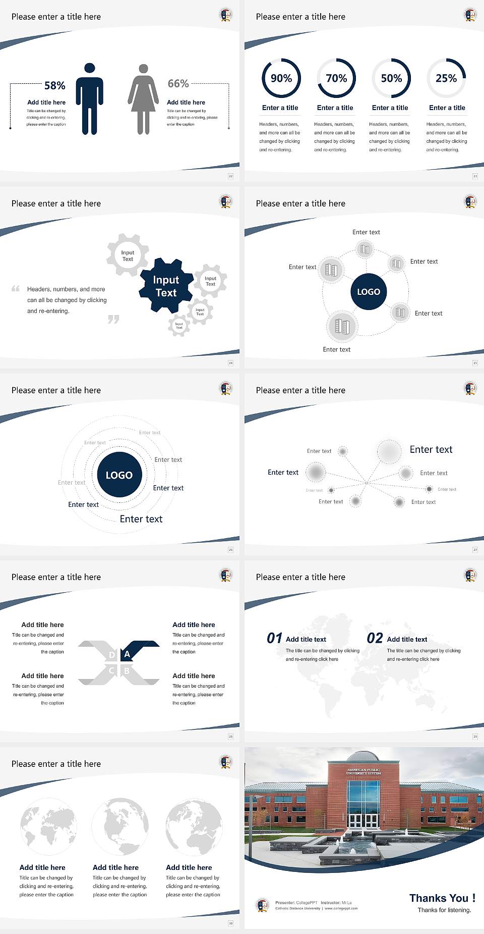 Catholic Distance University Course/Courseware Creation PPT Template4:3 ratio PPT effect preview image4