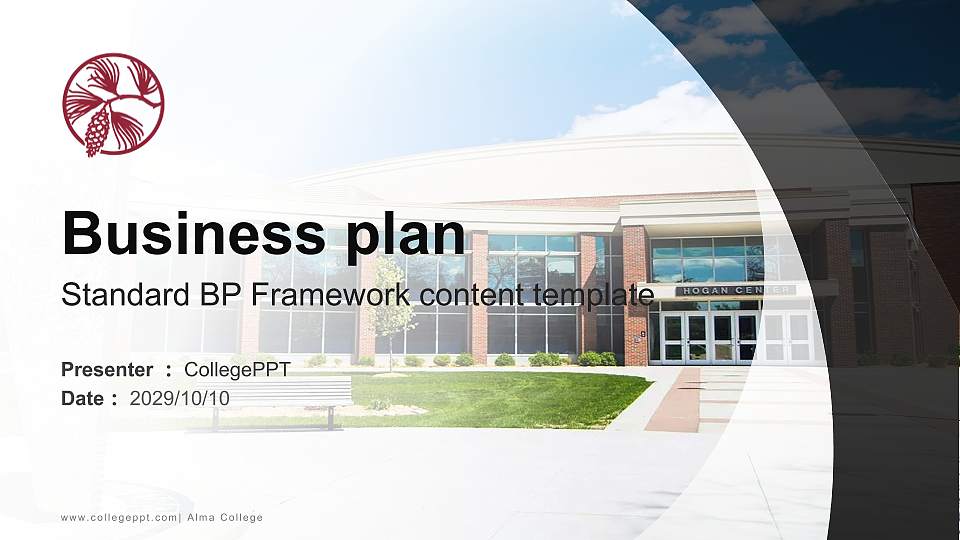 Alma College Competition/Entrepreneurship Contest PPT Template16:9 ratio PPT effect preview image