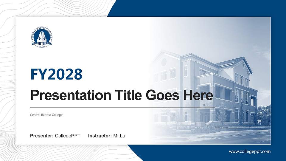 Central Baptist College Academic Presentation/Research Findings Report PPT Template16:9 ratio PPT effect preview image