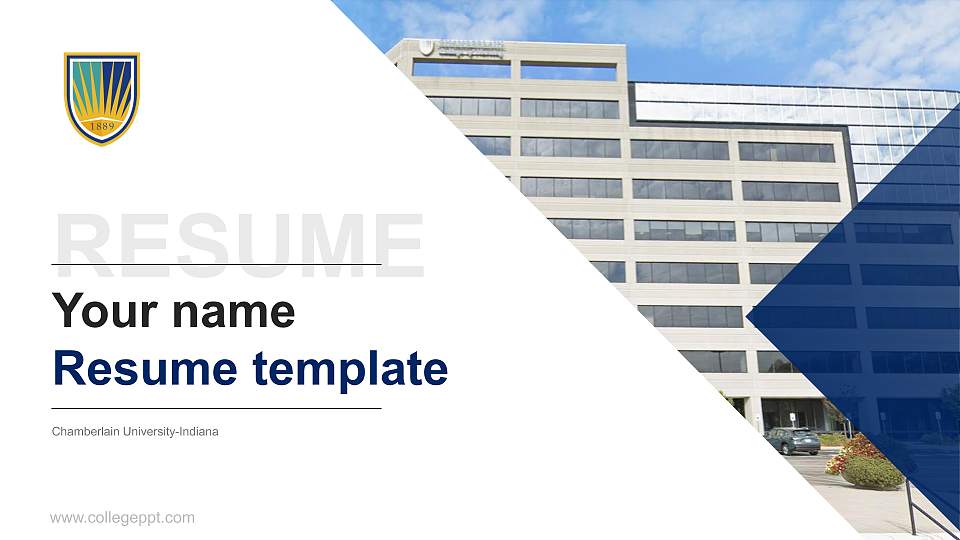 Chamberlain University-Indiana Resume PPT Template16:9 ratio PPT effect preview image