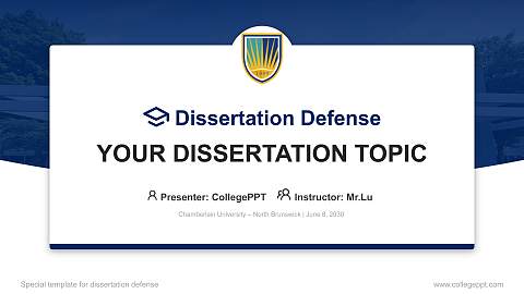 Chamberlain University – North Brunswick Graduation Thesis Defense PPT Template