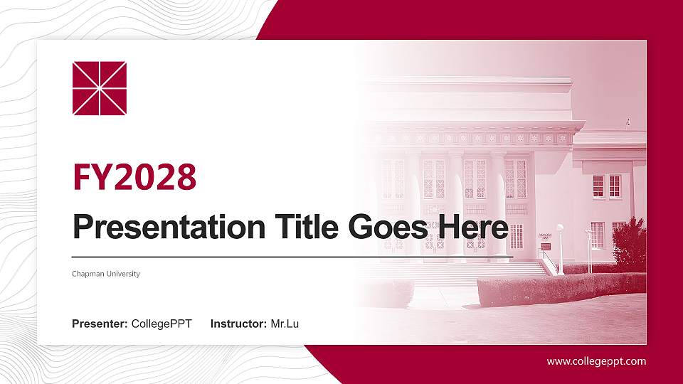 Chapman University Academic Presentation/Research Findings Report PPT Template16:9 ratio PPT effect preview image