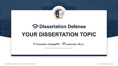 Catholic Distance University Graduation Thesis Defense PPT Template