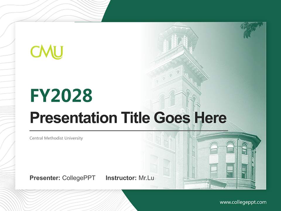 Central Methodist University Academic Presentation/Research Findings Report PPT Template4:3 ratio PPT effect preview image5