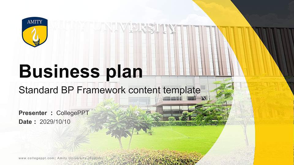 Amity University (Punjab) Competition/Entrepreneurship Contest PPT Template16:9 ratio PPT effect preview image