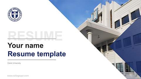 Calvin University Resume PPT Template