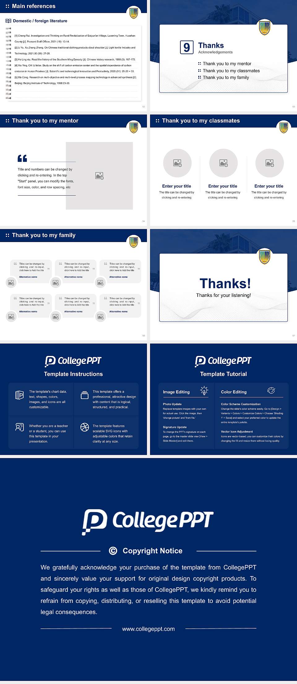 Chamberlain University – Jacksonville Graduation Thesis Defense PPT Template4:3 ratio PPT effect preview image7