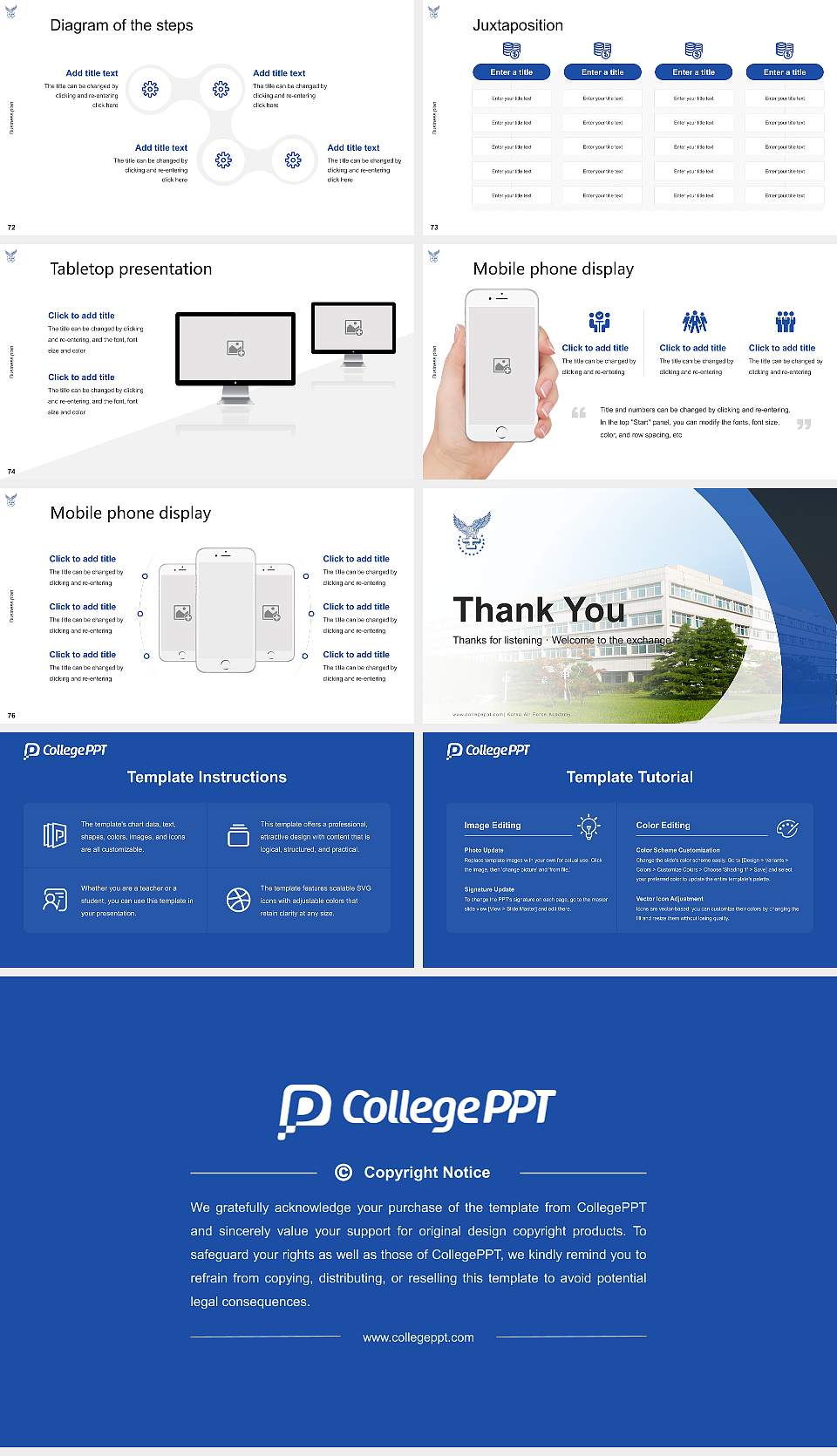 Korea Air Force Academy Competition/Entrepreneurship Contest PPT Template16:9 ratio PPT effect preview image9