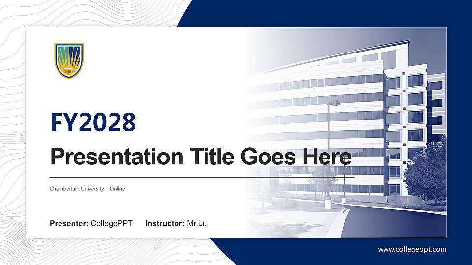 Chamberlain University – Online Academic Presentation/Research Findings Report PPT Template16:9 ratio PPT effect preview image