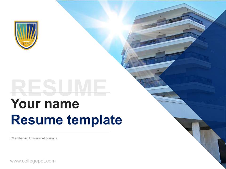 Chamberlain University-Louisiana Resume PPT Template4:3 ratio PPT effect preview image5
