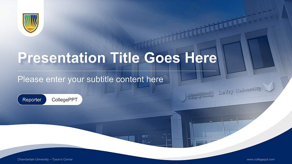 Chamberlain University – Tyson’s Corner Lecture Sharing and Networking Event PPT Template16:9 ratio PPT effect preview image