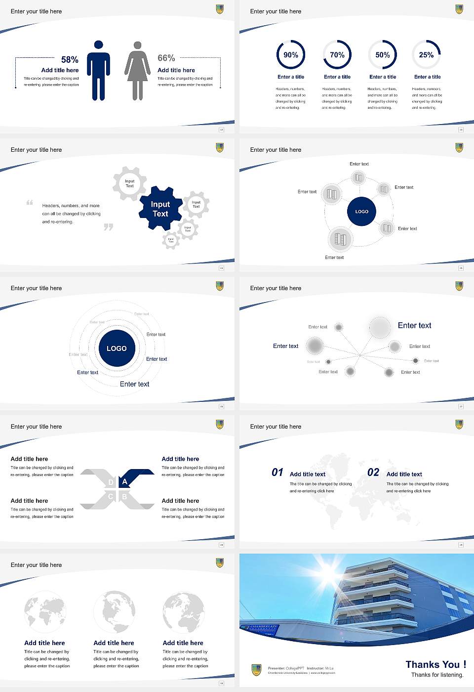 Chamberlain University-Louisiana Course/Courseware Creation PPT Template16:9 ratio PPT effect preview image4