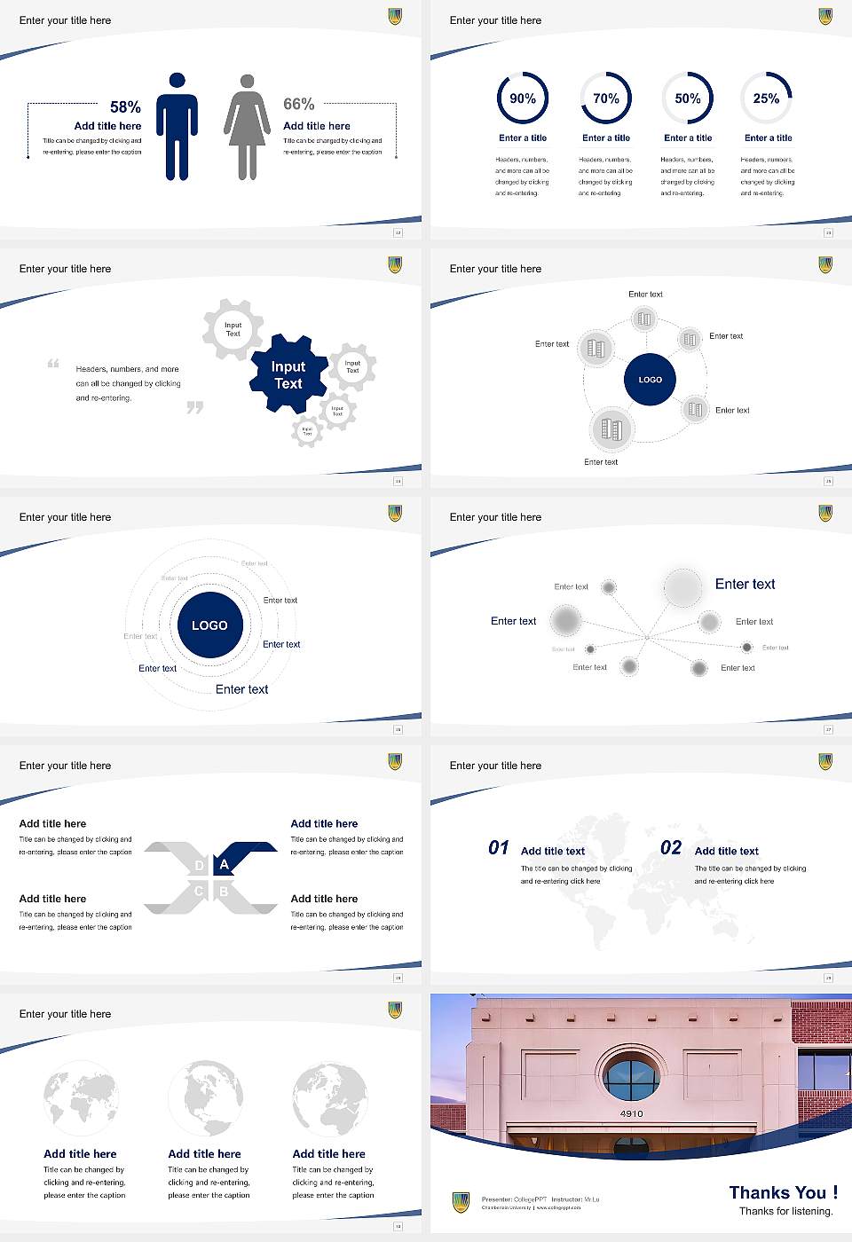 Chamberlain University Course/Courseware Creation PPT Template16:9 ratio PPT effect preview image4