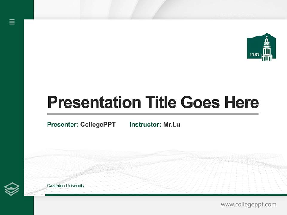 Castleton University Thesis Proposal/Graduation Defense PPT Template4:3 ratio PPT effect preview image5