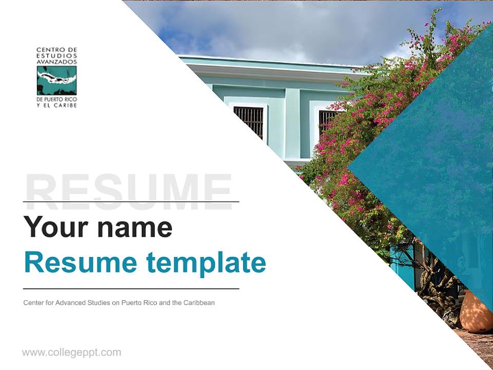 Center for Advanced Studies on Puerto Rico and the Caribbean Resume PPT Template4:3 ratio PPT effect preview image5