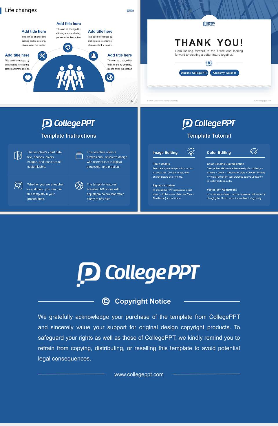 Central Connecticut State University National Scholarship Defense PPT Template4:3 ratio PPT effect preview image4