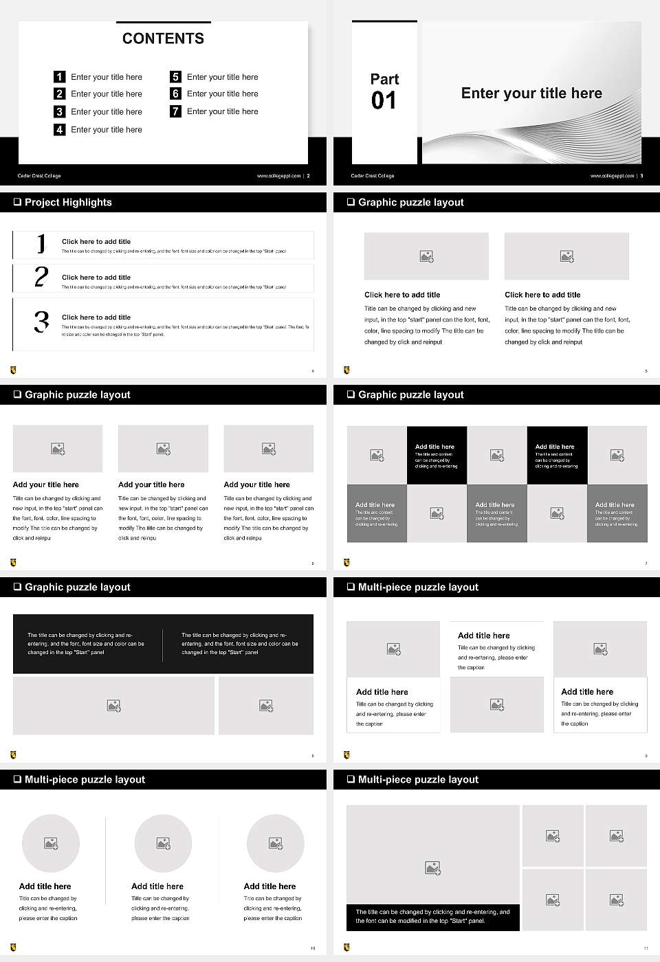 Cedar Crest College General Purpose PPT Template16:9 ratio PPT effect preview image2
