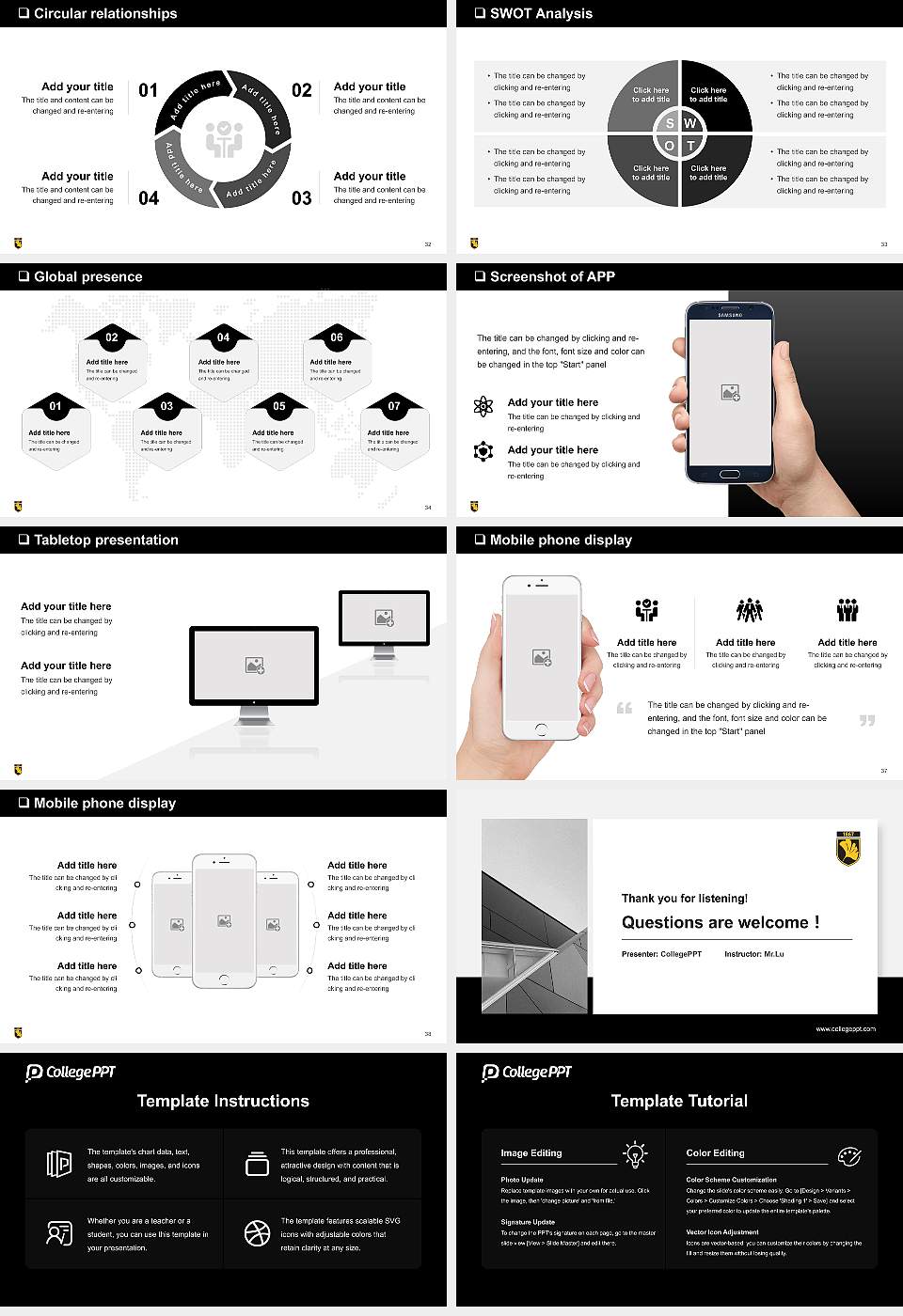 Cedar Crest College General Purpose PPT Template16:9 ratio PPT effect preview image5