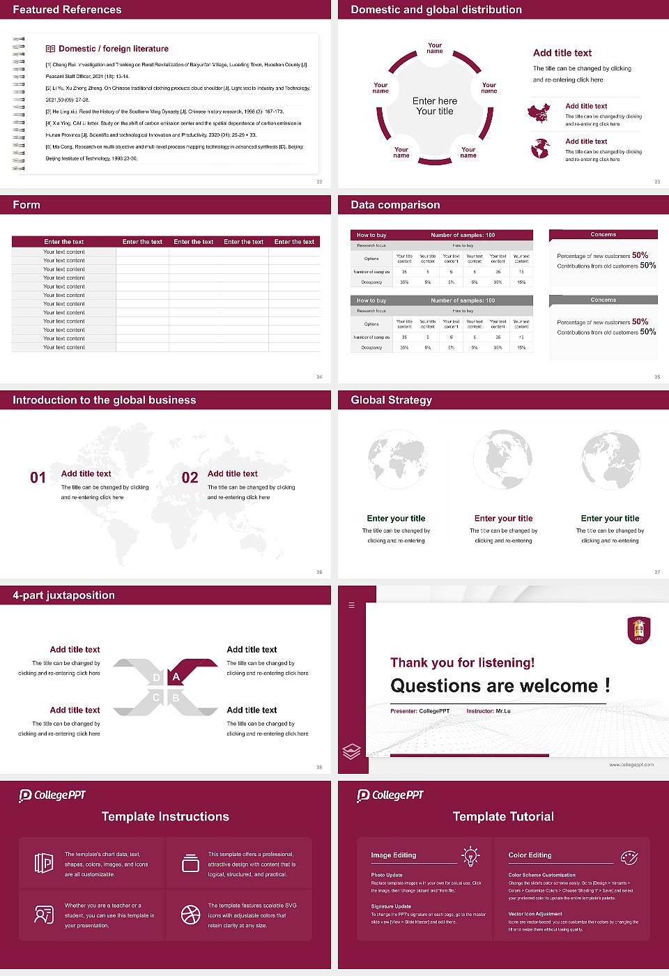 Central State University Thesis Proposal/Graduation Defense PPT Template16:9 ratio PPT effect preview image4