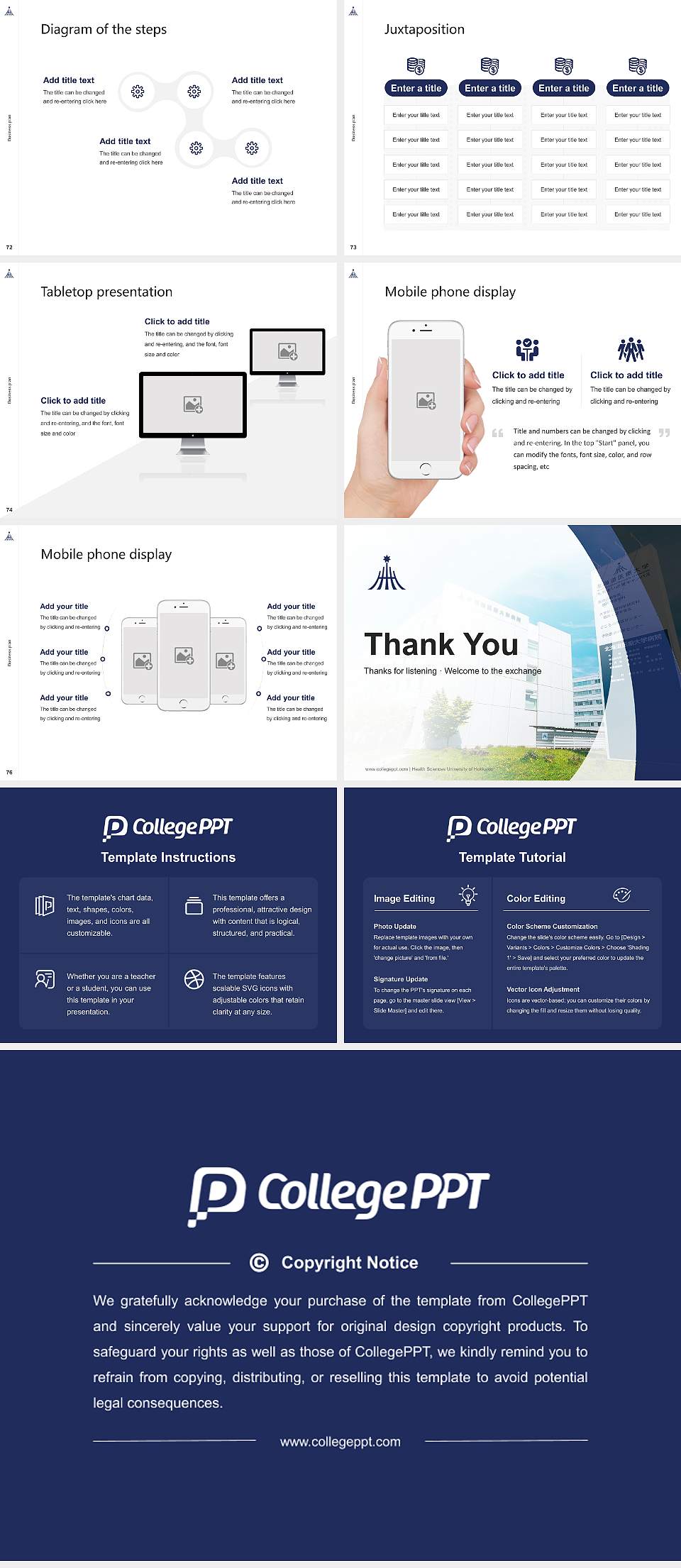 Health Sciences University of Hokkaido Competition/Entrepreneurship Contest PPT Template4:3 ratio PPT effect preview image9