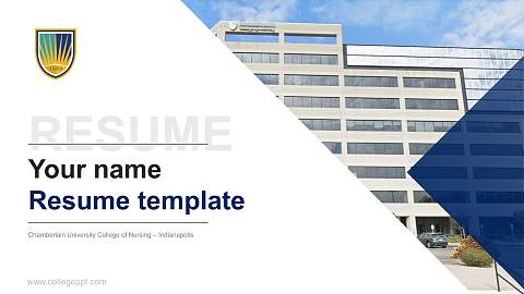 Chamberlain University College of Nursing – Indianapolis Resume PPT Template