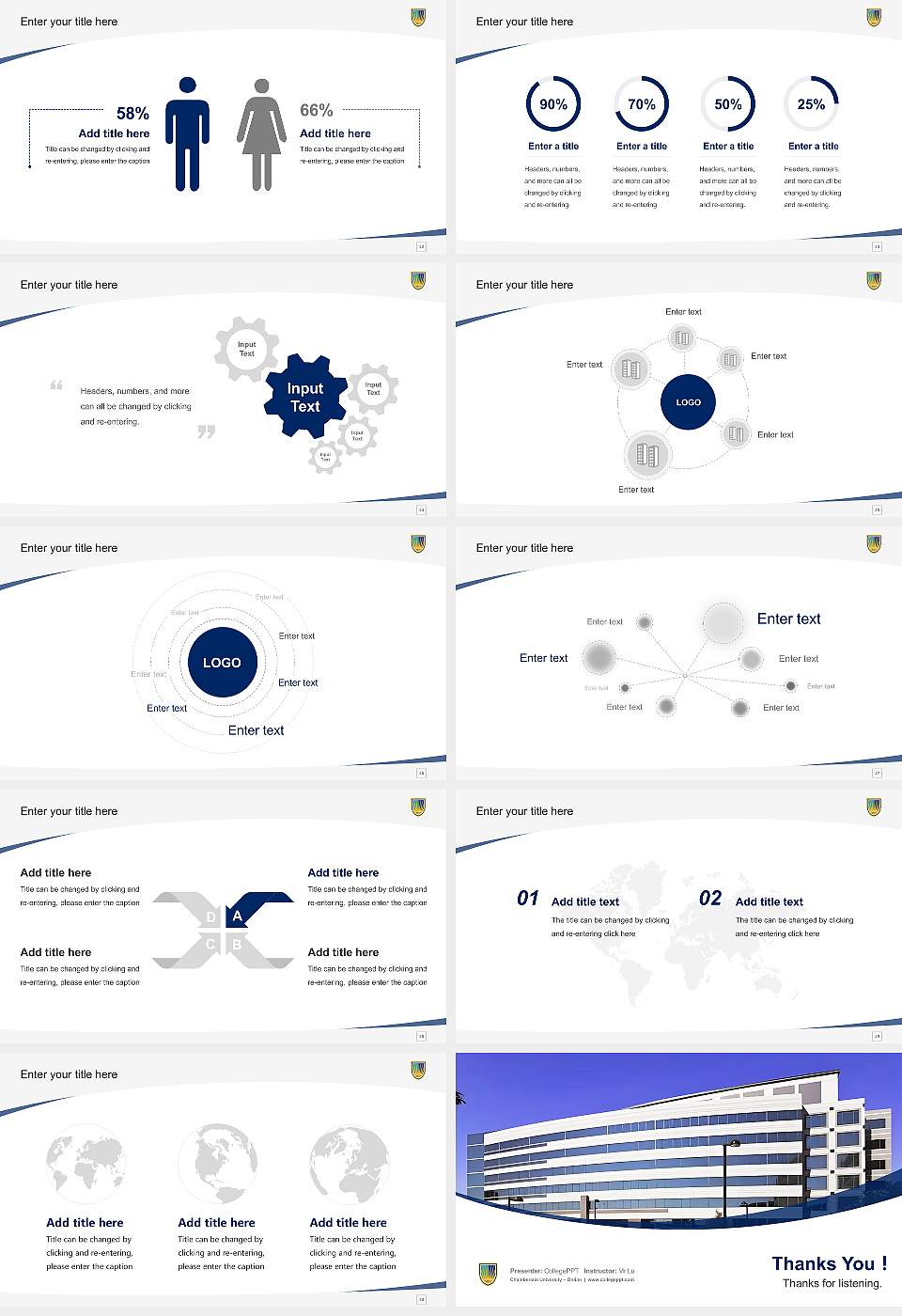 Chamberlain University – Online Course/Courseware Creation PPT Template16:9 ratio PPT effect preview image4
