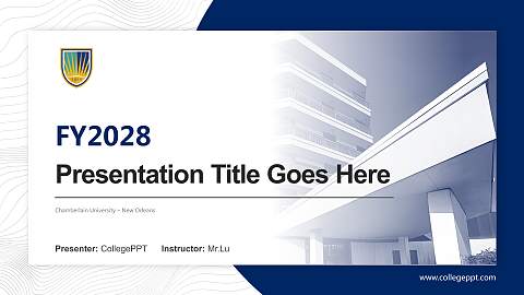 Chamberlain University – New Orleans Academic Presentation/Research Findings Report PPT Template