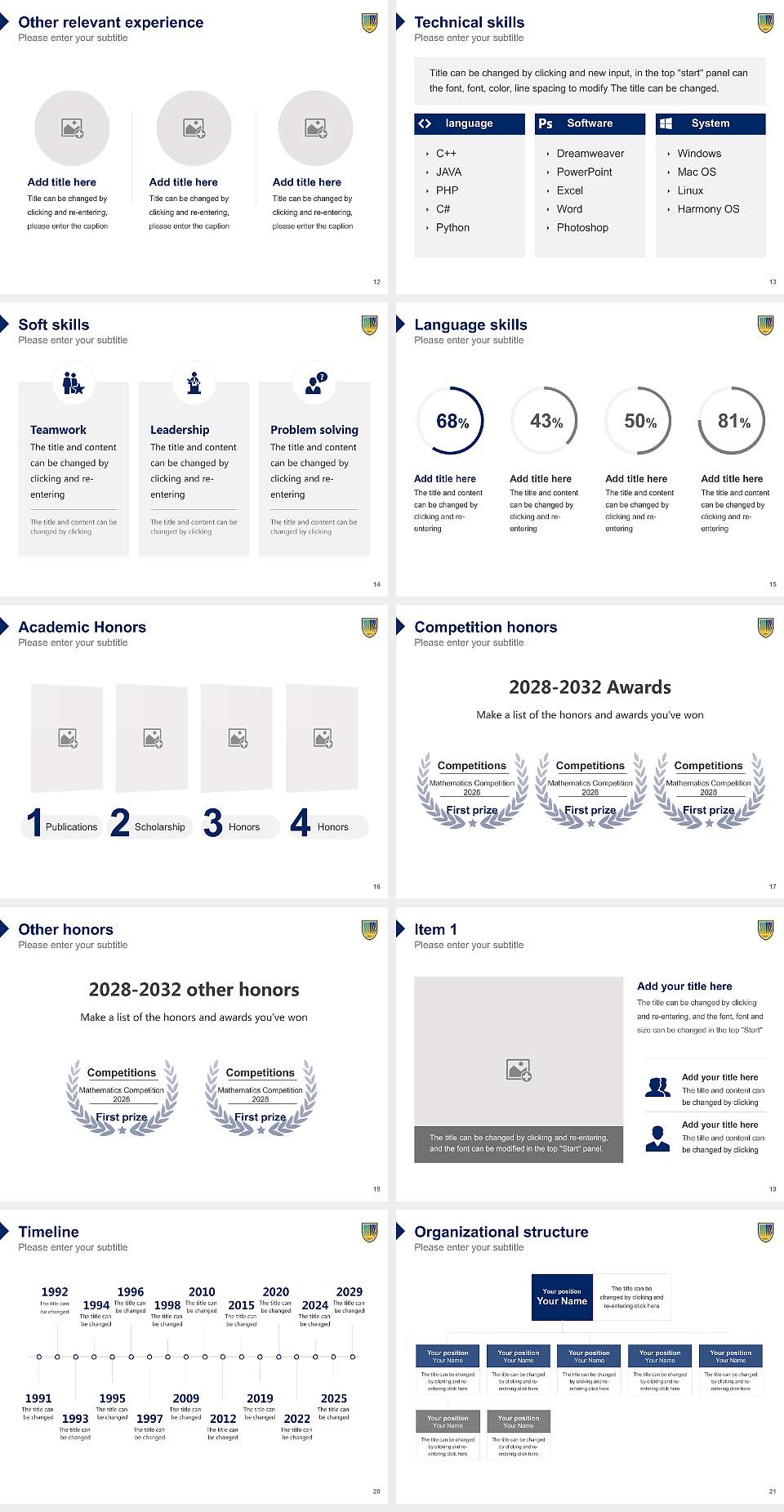 Chamberlain University – Phoenix Resume PPT Template4:3 ratio PPT effect preview image3