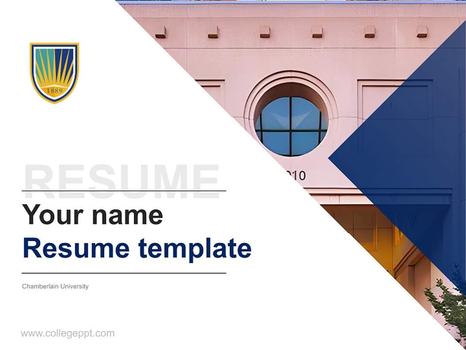 Chamberlain University Resume PPT Template4:3 ratio PPT effect preview image5